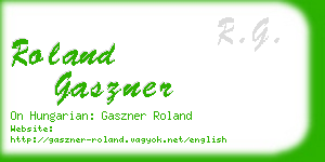 roland gaszner business card